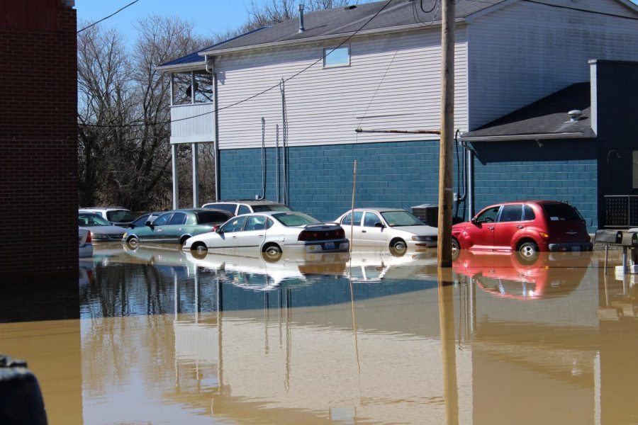 Flooding off of Main St. in Shepherdsville, KY on Monday. 