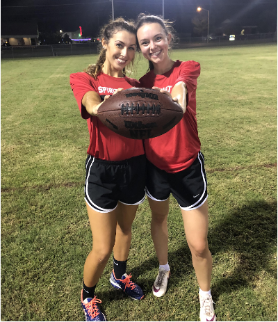 Coach Kayla Least playing intramural flag football in college. Many students are very excited for the sport to come to Bullitt East.

