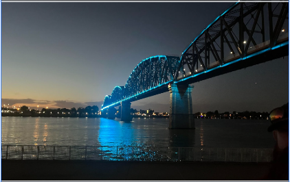 The Bridge lit up for Ovarian Cancer last year. The bridge is being lit up again on the 19th.